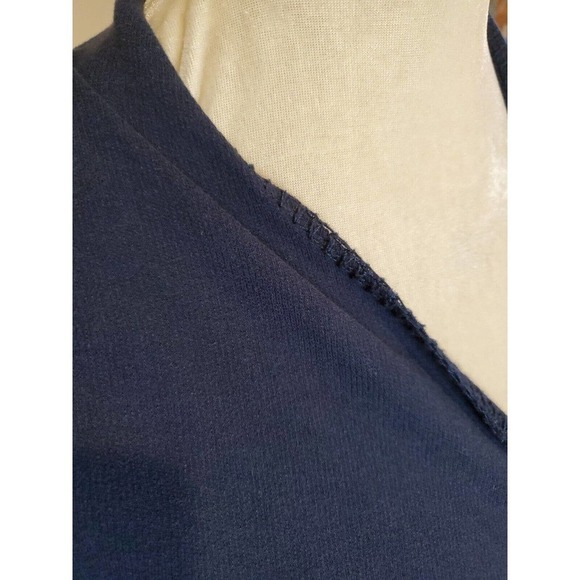 Vintage Lucky Brand Size Large Open Front Cardigan Aztec Boho Navy Duster - Picture 6 of 11